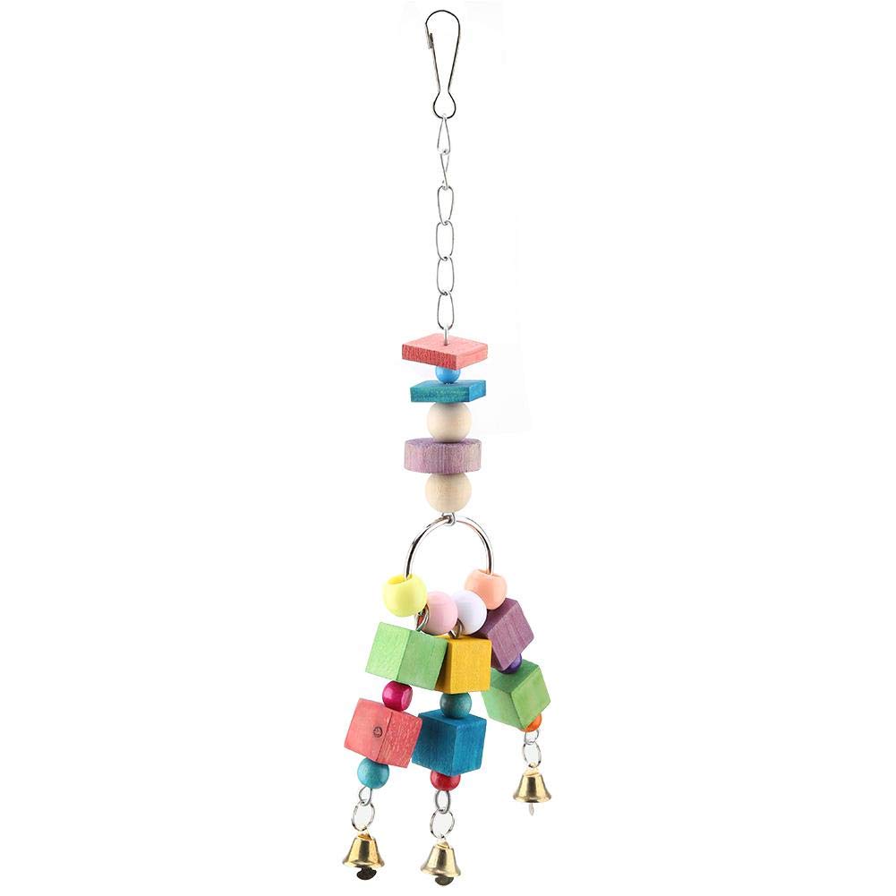 LZKW Wooden Hanging Chew Toy for Parrots - Natural Dental Care & Disassembling Play - Perfect for Bird Cages, Play Gyms & Enrichment Activities