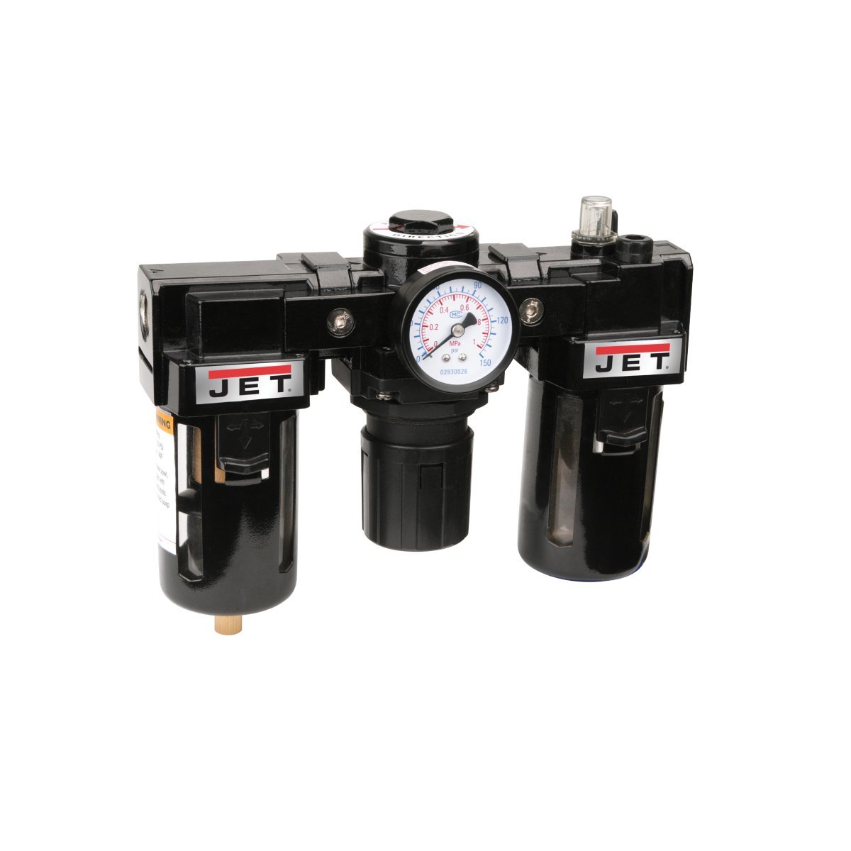 JET JFRL-12 1/2-Inch NPT Air Filter Regulator Lubricator Combo - Industrial Pneumatic Tool Maintenance for Air Compressors & Machinery