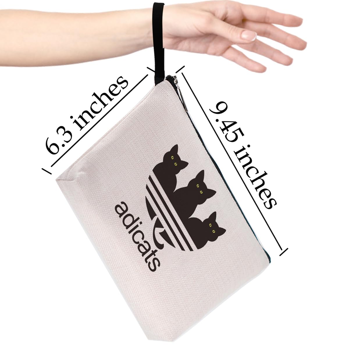 Cat Mom Gifts: Cute Cat Themed Makeup Bag - Stylish Kitty Zipper Pouch - Funny Travel Cosmetic Organizer - Perfect for Graduation, Birthday & Everyday Use