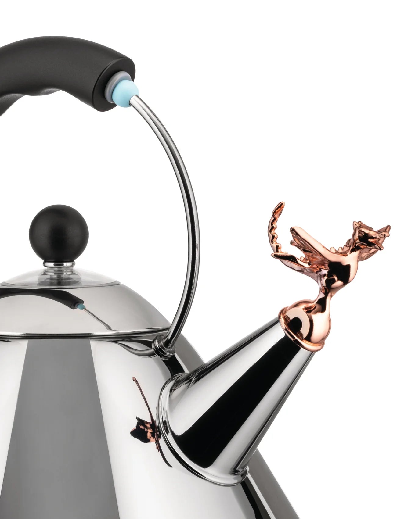 Alessi Tea Rex Kettle - Stainless Steel Dinosaur-Shaped Whistling Tea Kettle for Stovetop - Unique Kitchen Decor & Gift for Tea Lovers - Perfect for Home, Office, or Gifts