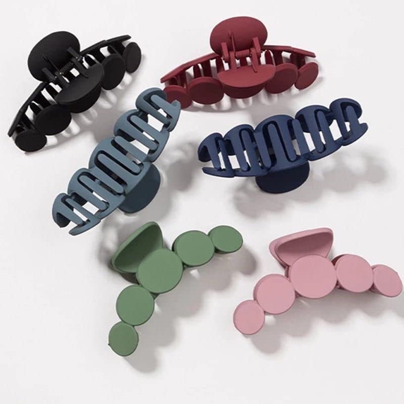 DENICRAAS Matte Hair Claws for Women - Large Hair Clips for Thick Hair (Pack of 4, Random Colors) - Perfect for Updos, Ponytails & Everyday Hairstyles