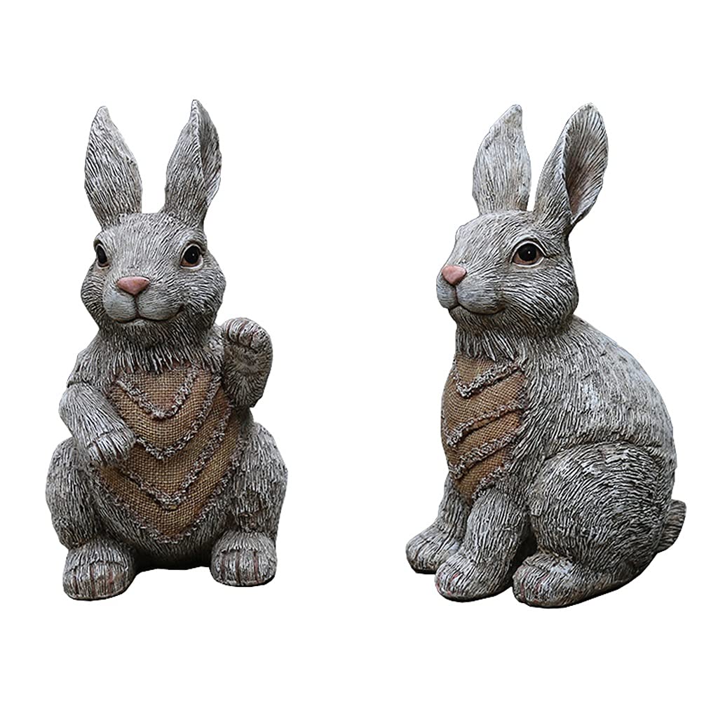 Realistic Rabbit Garden Statue - Outdoor Animal Sculpture Decor for Lawn, Balcony & Terrace - Perfect for Patio, Yard & Garden Decorations