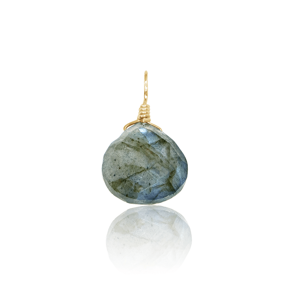 Natural Labradorite Teardrop Pendant Necklace - Genuine Gemstone Jewelry for Women - Perfect for Everyday Wear & Spiritual Healing