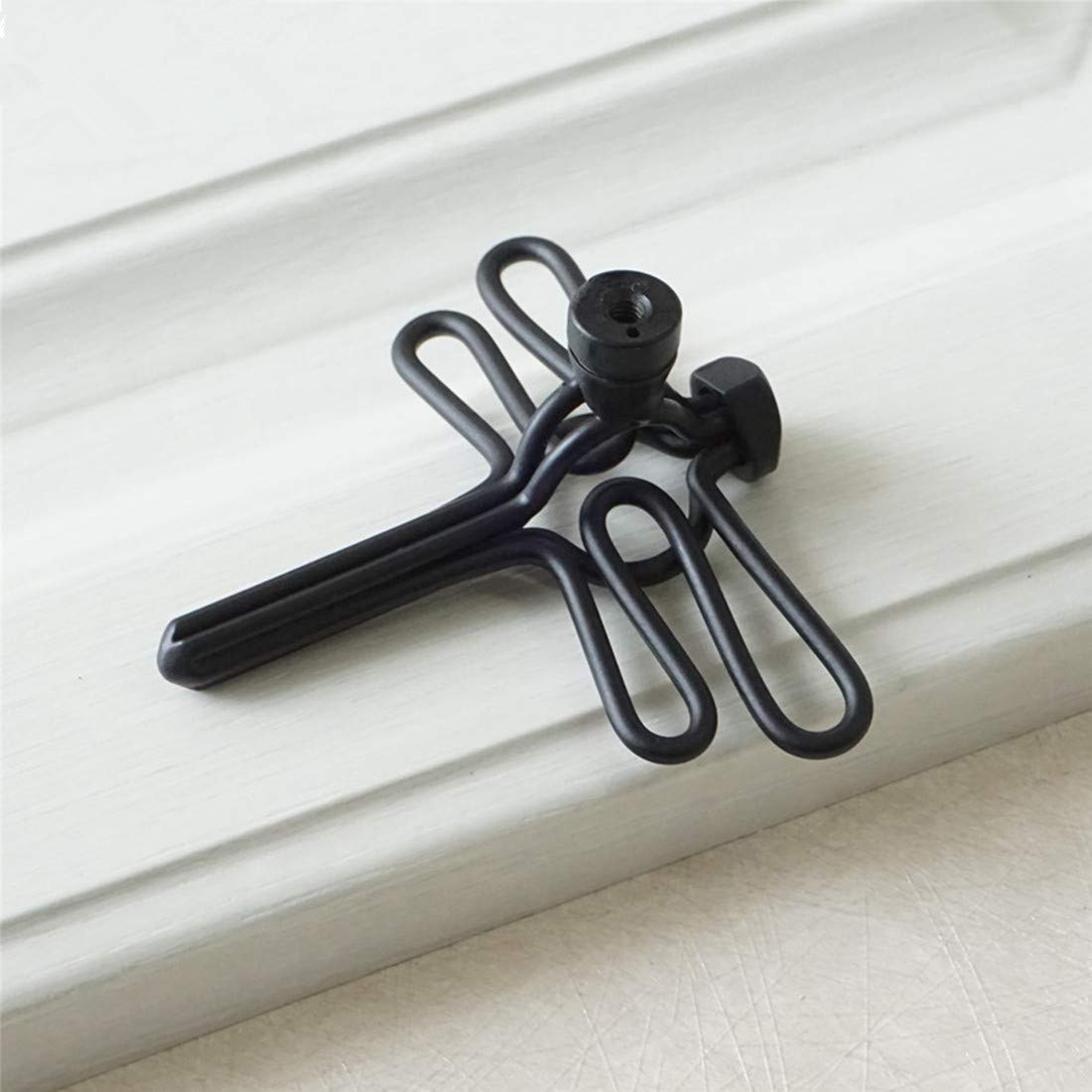 Unique Black Dragonfly Knobs for Dresser & Kitchen Cabinets - Wrought Iron Look Hardware for Home Decor