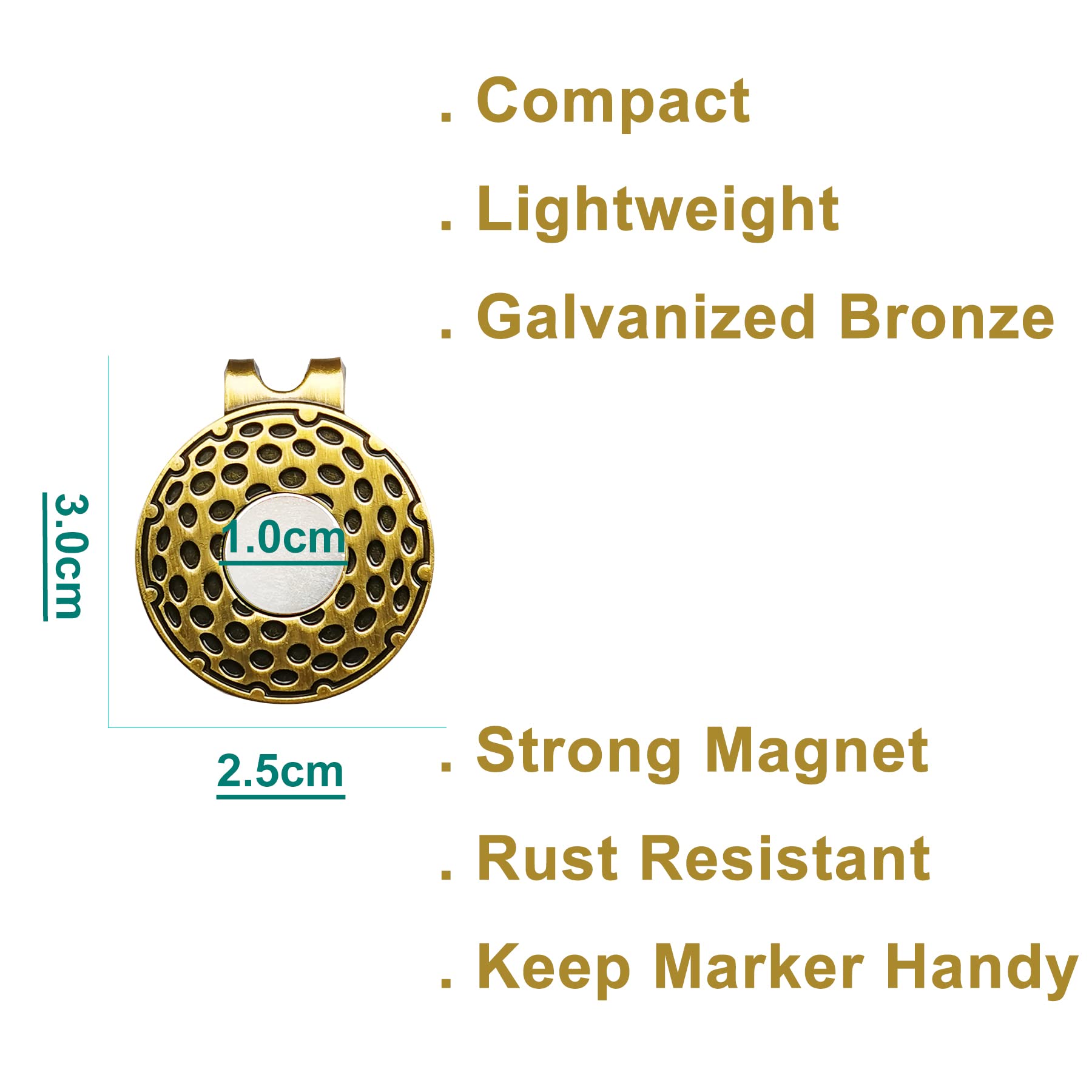 **Magnetic Golf Hat Clips - 4/6/8 PCS Ball Marker Holders for Golf Gloves, Hats, Bags, Caps, Visors & Belts (Black, Bronze) - Perfect for Golf Accessories & On-Course Convenience**