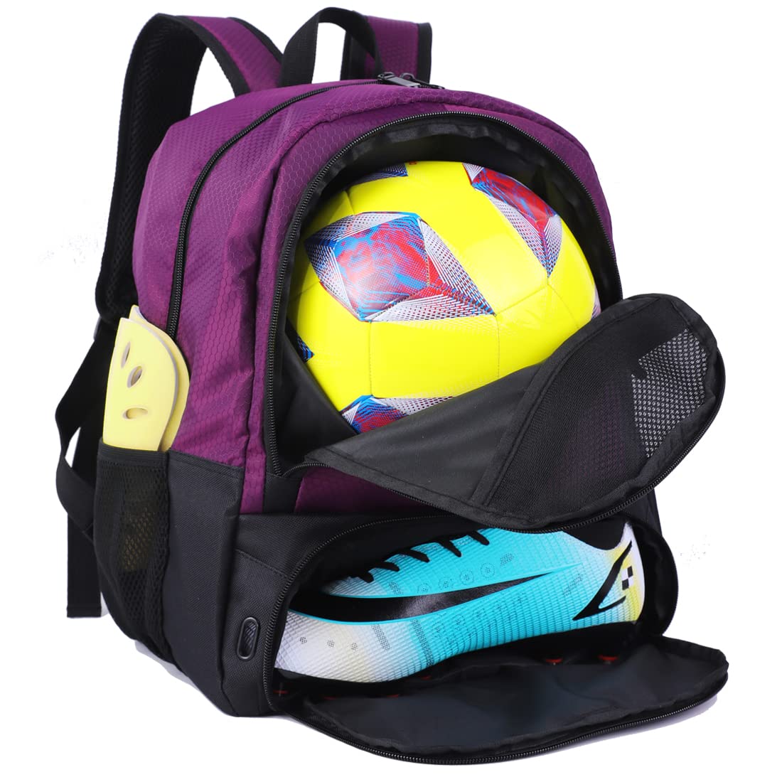 Youth Soccer Backpack - Lightweight Sports Gym Bag for Kids Ages 6+ | Perfect for Soccer, Basketball, Volleyball & Football | Great for School, Training & Travel