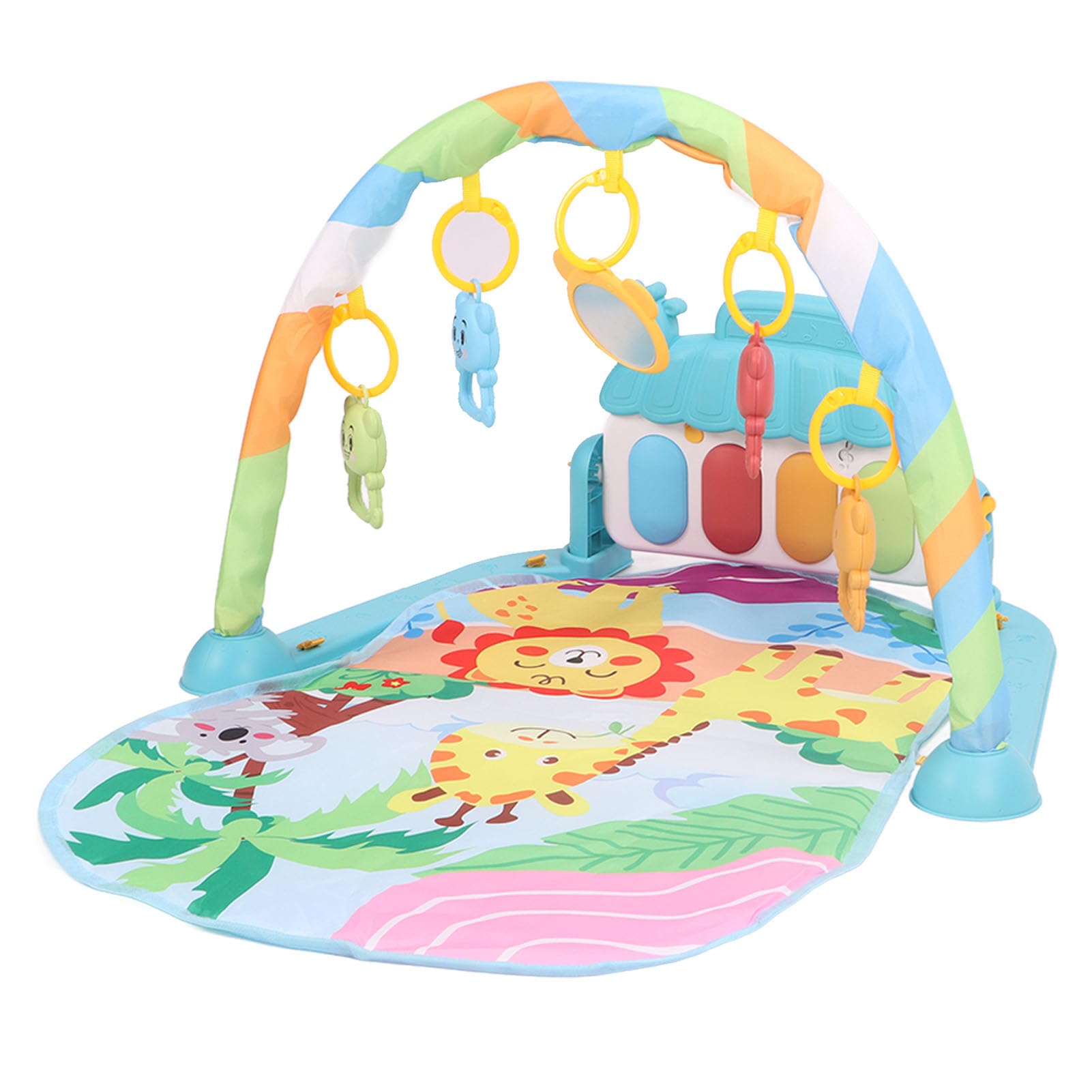 Baby Gym Play Mat with Foot Piano & Music - Early Education Sensory Development Activity Mat for Infants & Toddlers (Green) - Perfect for Tummy Time, Crawling & Learning Play