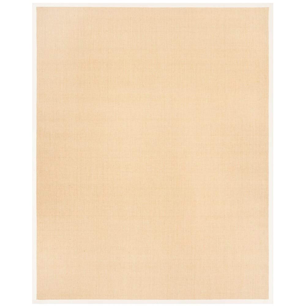 SAFAVIEH Natural Fiber Collection Area Rug - 6' Square, Maize & Wheat, Border Sisal Design, Easy Care, Non-Slip - Perfect for Living Room, Bedroom, Dining Room & High Traffic Areas (NF441K)