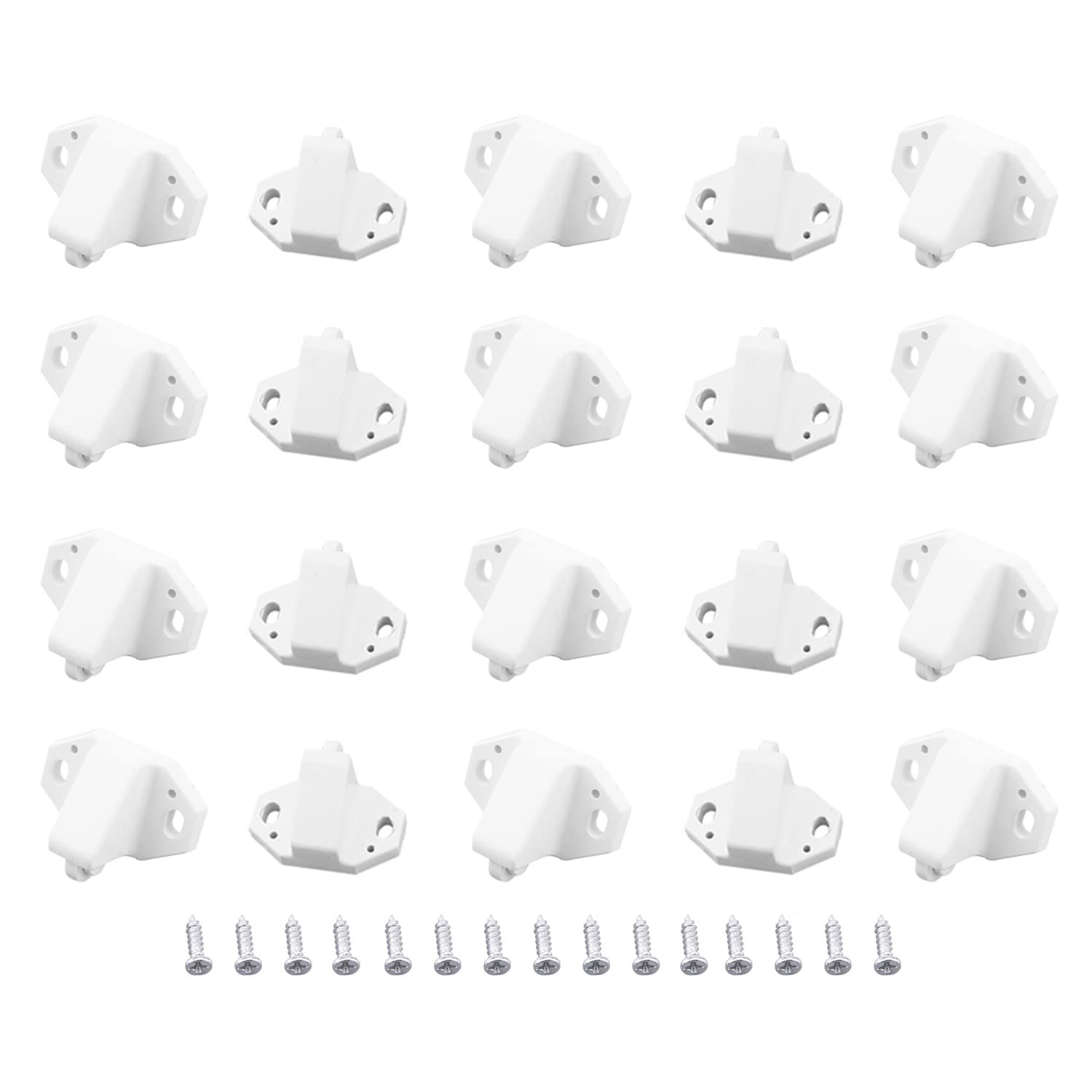 MroMax 20pcs Cabinet Door Double Roller Ball Catch Latches - Heavy Duty Kitchen Bathroom Cupboard Wardrobe Closet Hardware (Type B) | Secure Cabinet Closures for Home & Office Organization