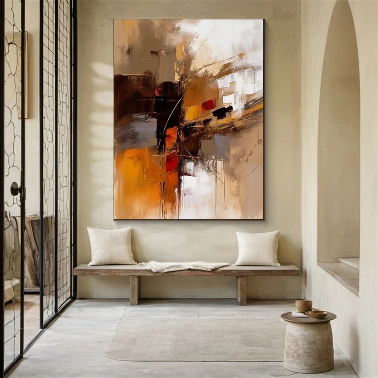 Abstract Painting #AB 262 - Modern Wall Art Decor for Living Room, Bedroom & Office - Handmade Canvas Artwork