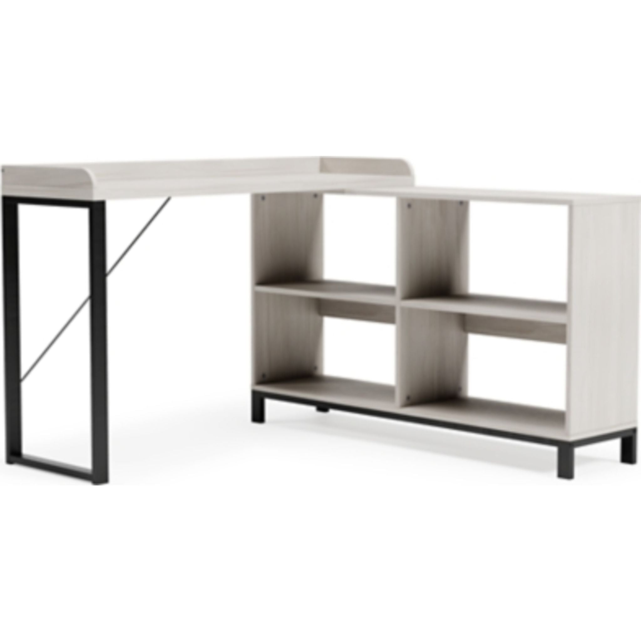 Bayflynn L-Shaped Computer Desk - White & Black Home Office Desk for Small Spaces, Gaming & Workstation Setup