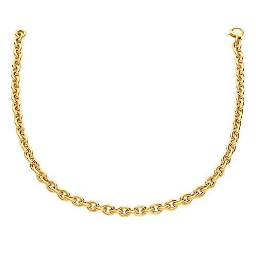 14K Yellow Gold Polished Cable Link Necklace - 18 Inch Chain for Women | Elegant Layering Necklace for Everyday Wear, Date Nights & Special Occasions