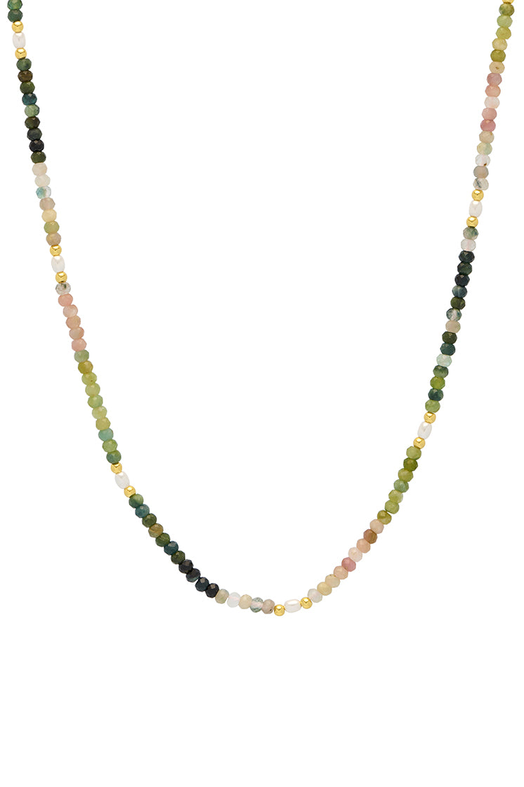 Elegant Gemstone Pearl T-Bar Beaded Necklace for Women - Perfect for Weddings, Parties & Everyday Wear