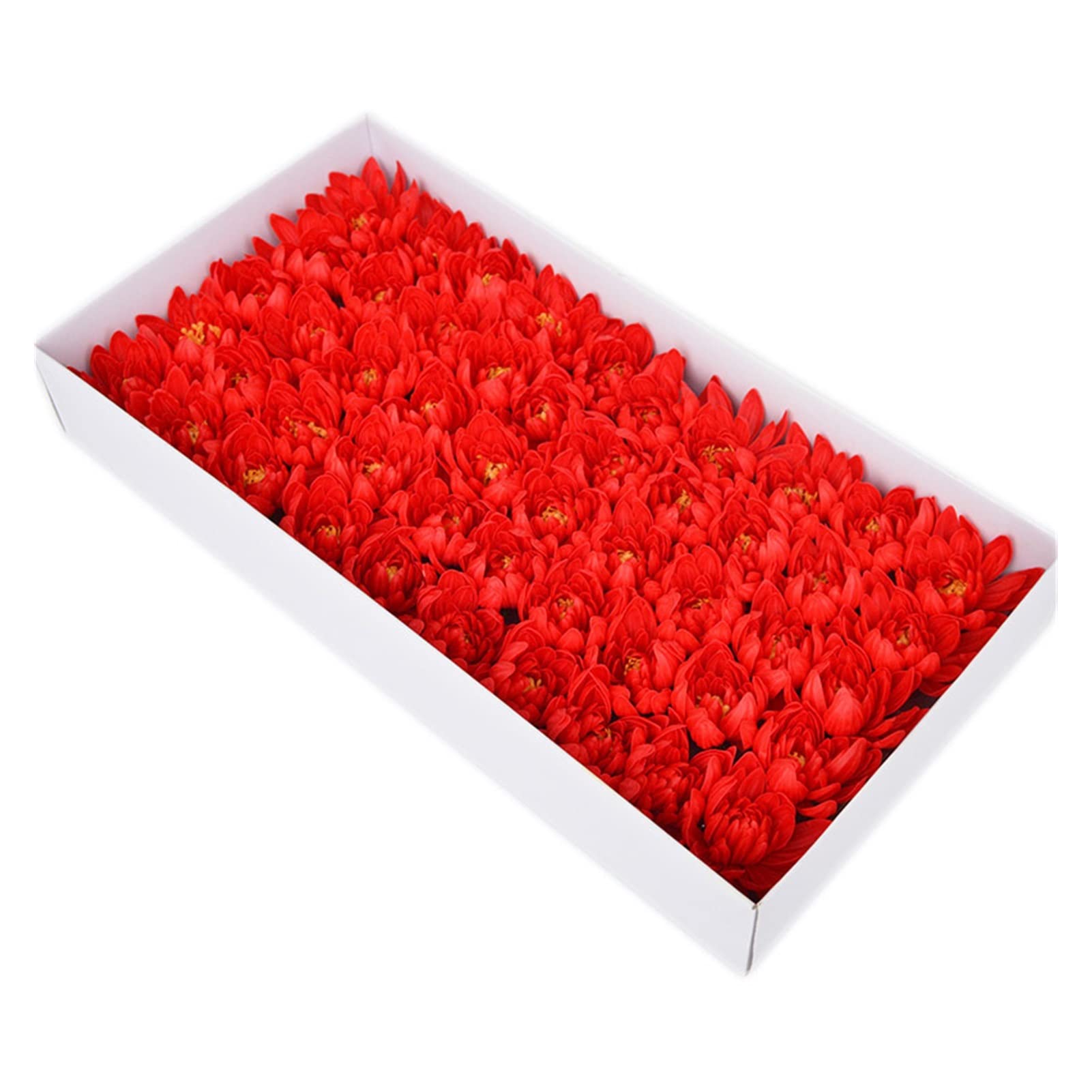 50 Pieces Red Soap Aster Flower Head Artificial Flowers - Faux Floral Decor for Home, Wedding, Party, Centerpieces & DIY Crafts