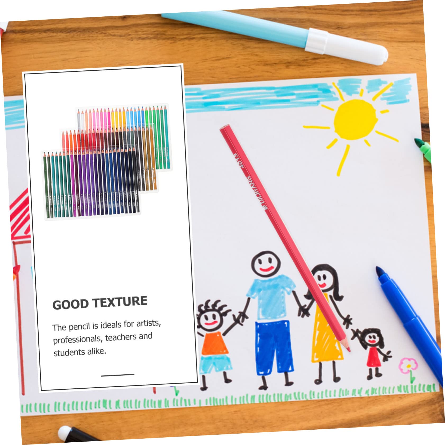 Cabilock 2 Sets of 12-Colors Wooden Drawing Pencils - Professional Artist Sketching & Coloring Pencils for Adults & Kids - Perfect for Art Projects, School Supplies & Daily Drawing