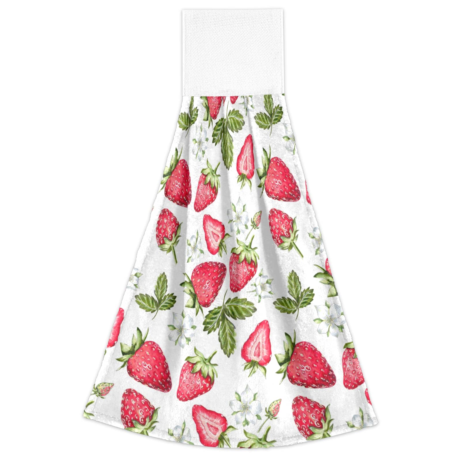 Premium Absorbent Strawberry Kitchen Hanging Towels Set of 2 - 12