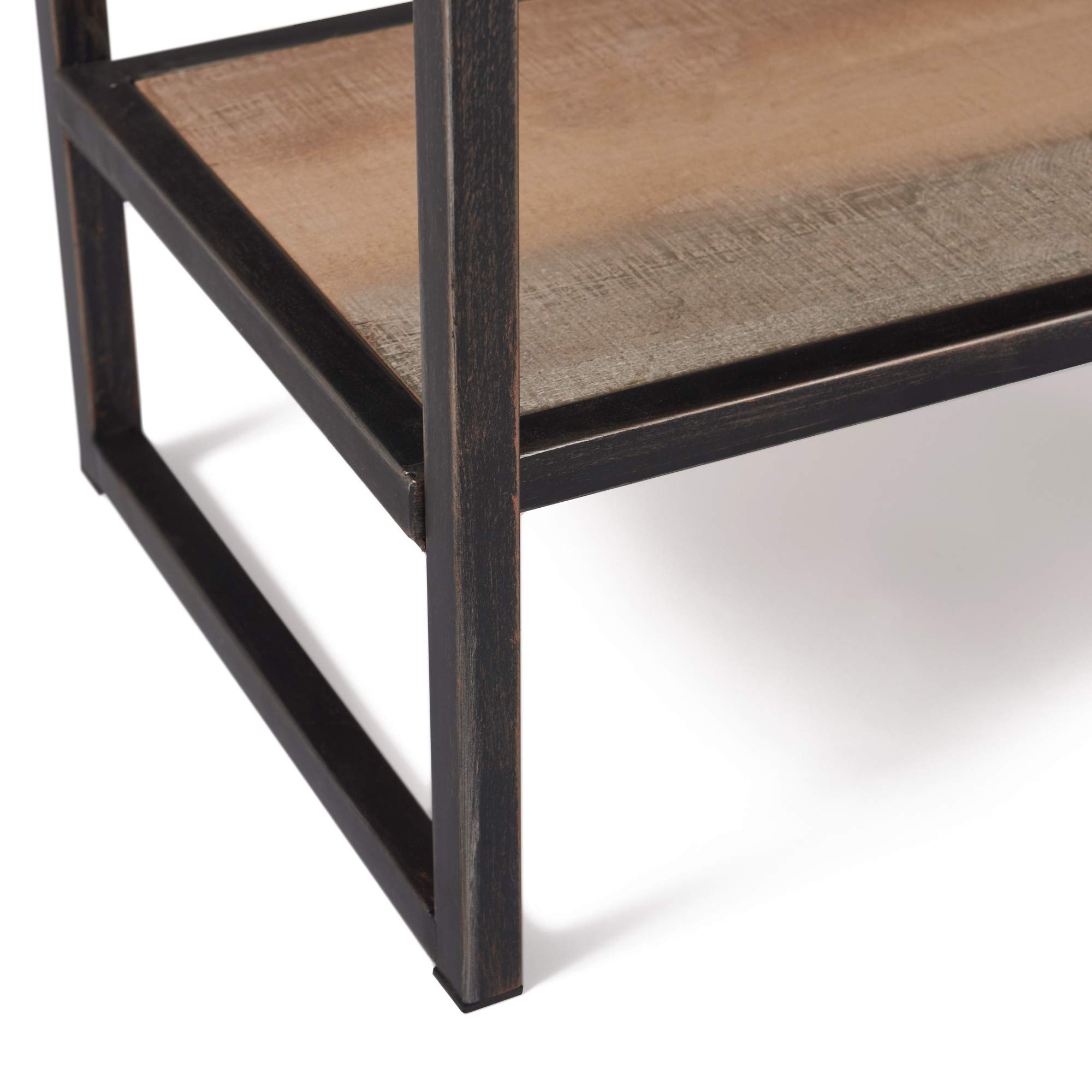 Industrial Rustic Console Table with 2 Drawers - Wood & Metal Entryway Sideboard with Shelf Storage | Distressed Brown Finish | Perfect for Farmhouse Kitchen, Living Room & Hallway Accent Furniture