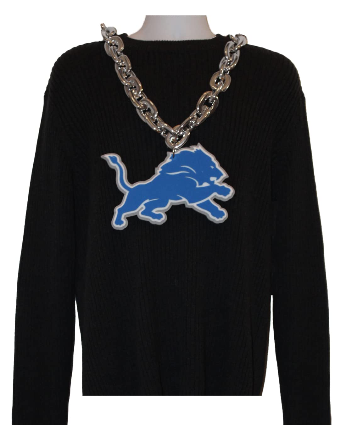 Aminco NFL Detroit Lions Team Fan Chain Necklace - Silver Plated Football Jewelry for Men & Women - Perfect for Game Day, Tailgating & Sports Events