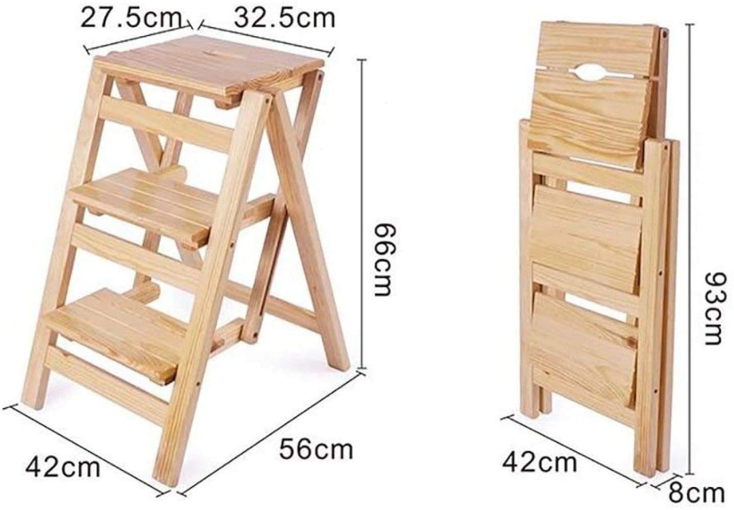 Multi-Function Folding Step Stool Ladder Chair - Sturdy & Portable Climbing Stool for Home, Kitchen, Bathroom & Garage Use