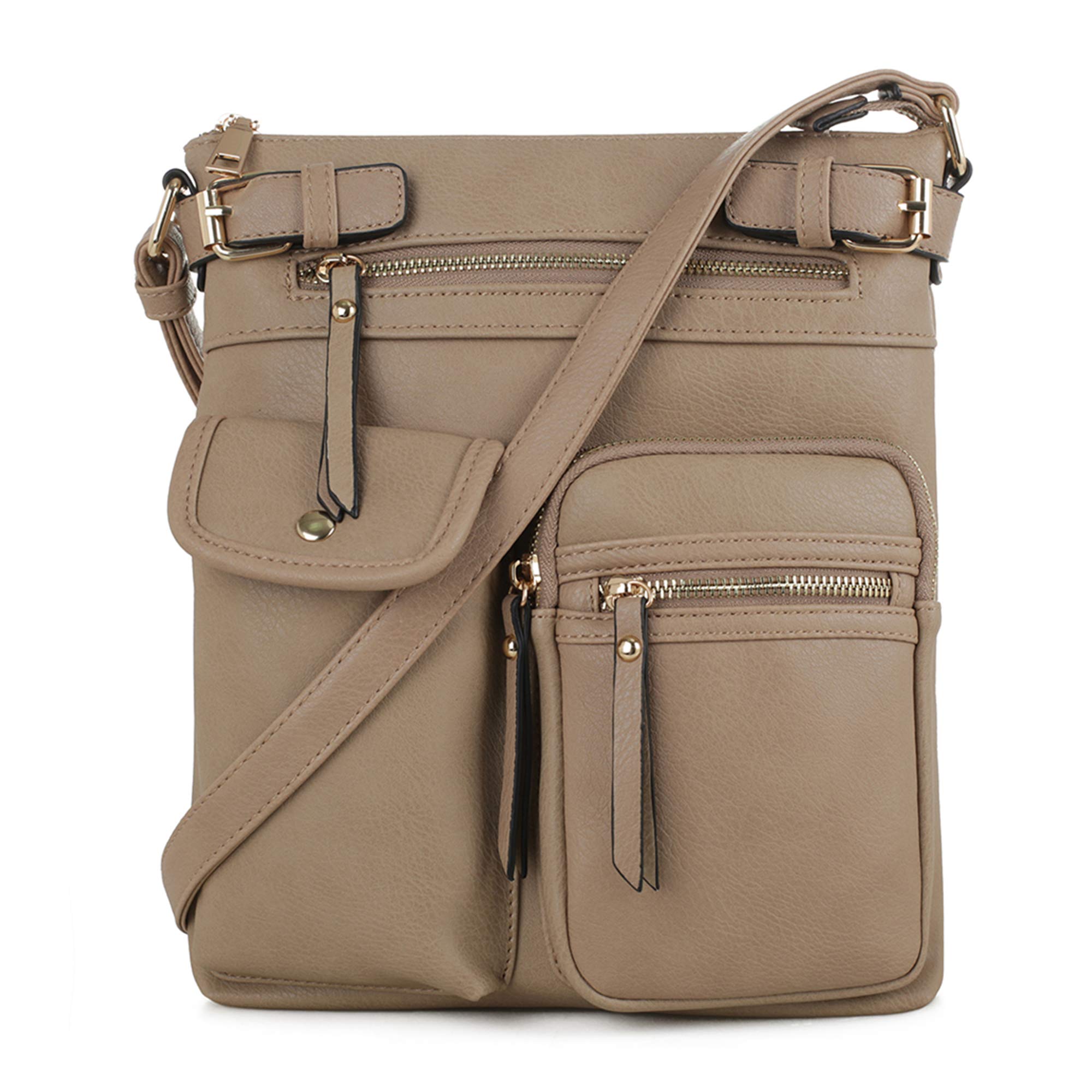 **SG SUGU Katie Lightweight Medium Crossbody Bag for Women - Multi-Pocket Shoulder Purse, Perfect for Travel, Work & Everyday Use**