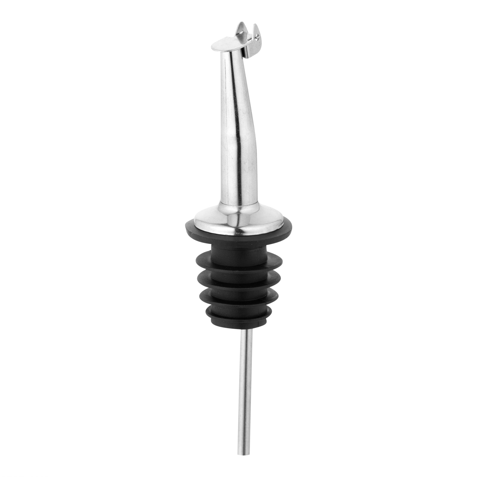 Premium Stainless Steel Liquor Pourer with Flip Cap - 10 Pack (4.25