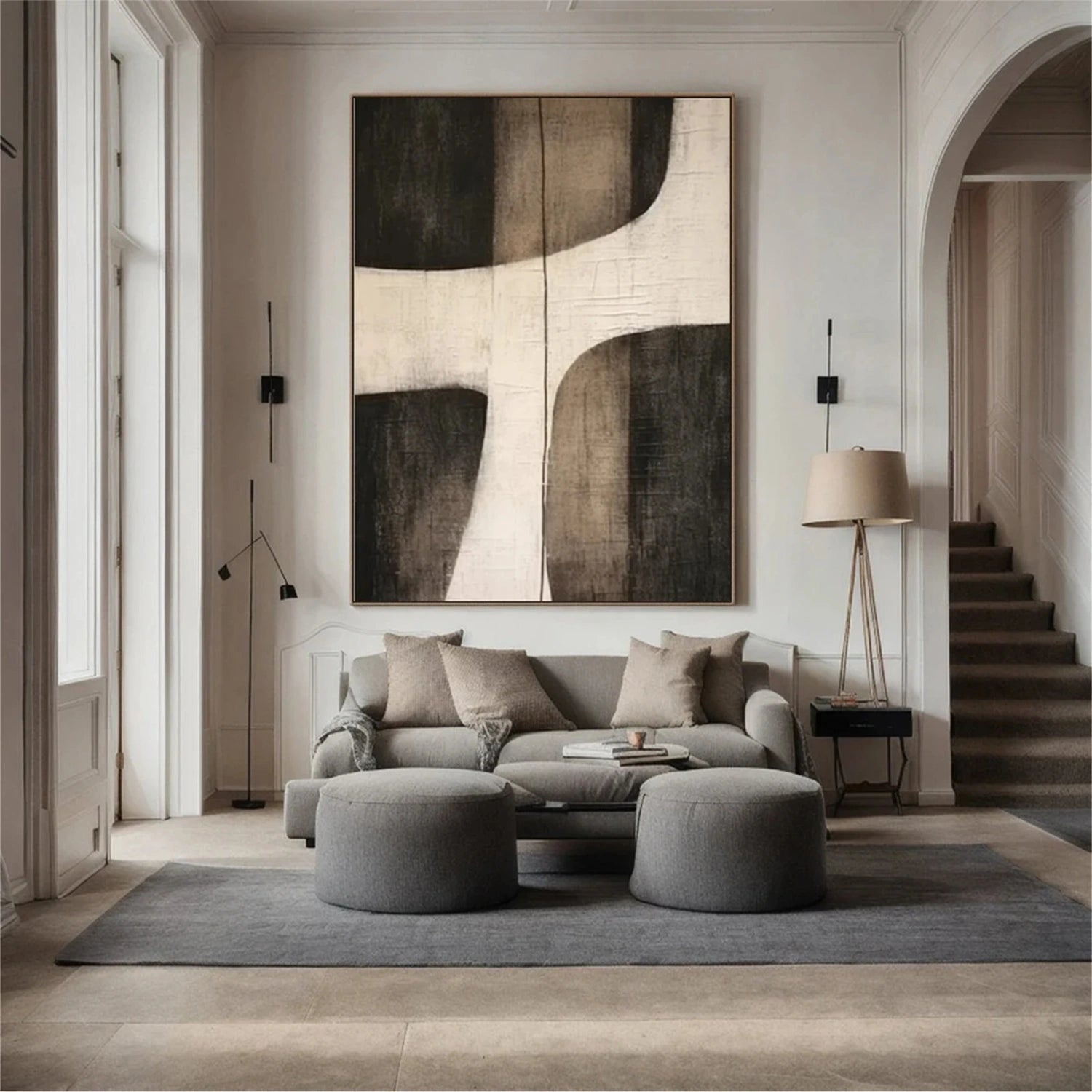 Abstract Tranquility Art Painting - Modern Canvas Wall Decor for Living Room, Bedroom & Office | #WS241 | Calming Home Decor Gift Idea