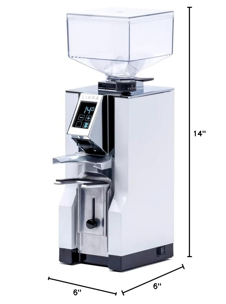 Eureka Mignon Libra Espresso Grinder - Precise Grind by Weight, 55mm Flat Burrs, Stepless Adjustment & Silent Technology - Perfect for Home Baristas & Coffee Enthusiasts