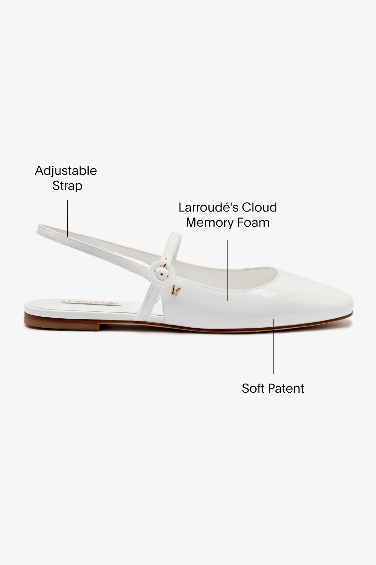 Georgina Women's Ballet Flats - White Patent Leather Shoes for Comfort & Style | Perfect for Work, Casual Wear & Dancing