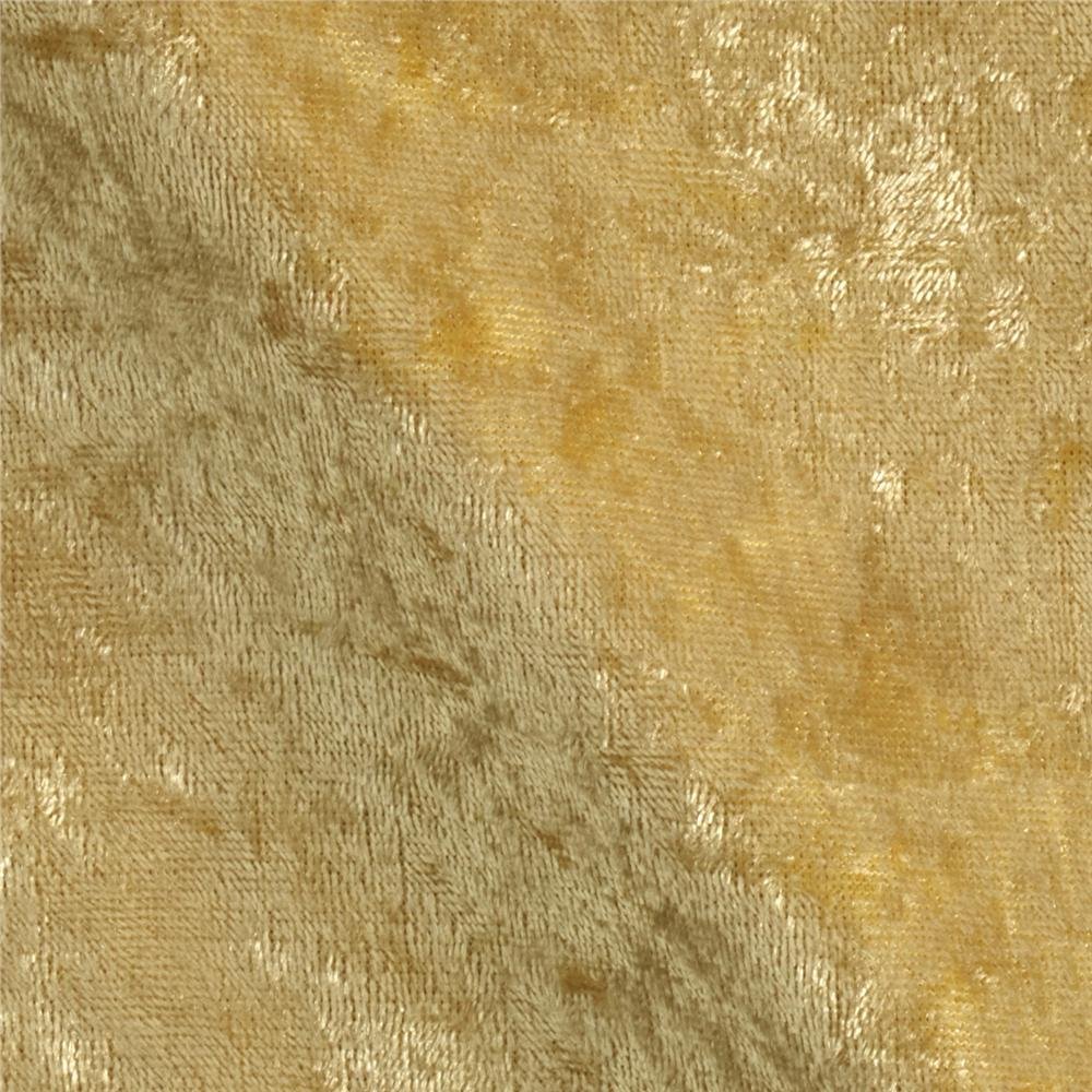 Soft Gold Stretch Panne Velvet Velour Fabric by the Yard - Perfect for Upholstery, Drapes & DIY Fashion Projects