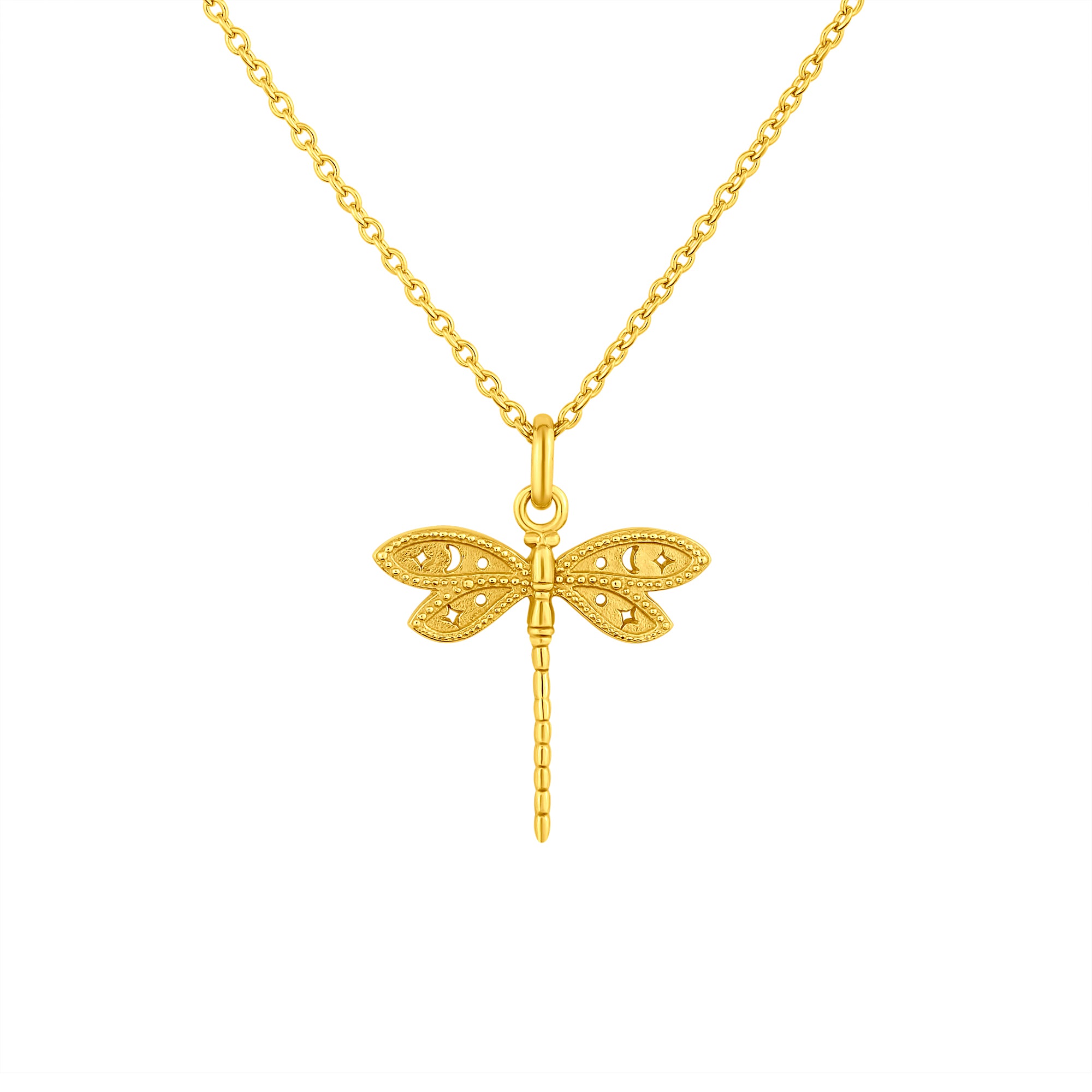 Elegant Wild Dragonfly Gold Necklace for Women - 14K Gold Plated Jewelry Gift for Her - Perfect for Everyday Wear, Parties & Special Occasions