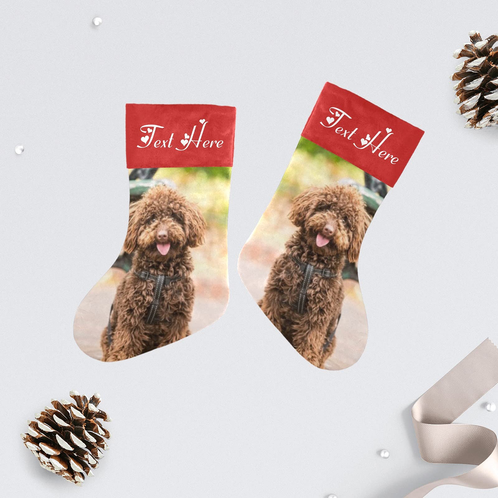 Custom Personalized Dog Christmas Stocking with Photo & Name - Perfect for Pet Lovers Holiday Decor & Gift Giving