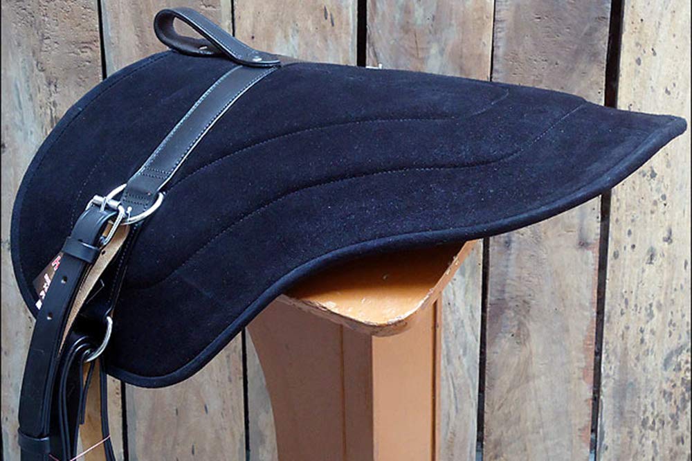 HILASON Natural Horsemanship Leather Bareback Western Treeless Saddle Pad for Horses - Comfortable & Durable Western Riding Pad for Trail Riding, Training & Show - Bareback Pad for English & Western Riding
