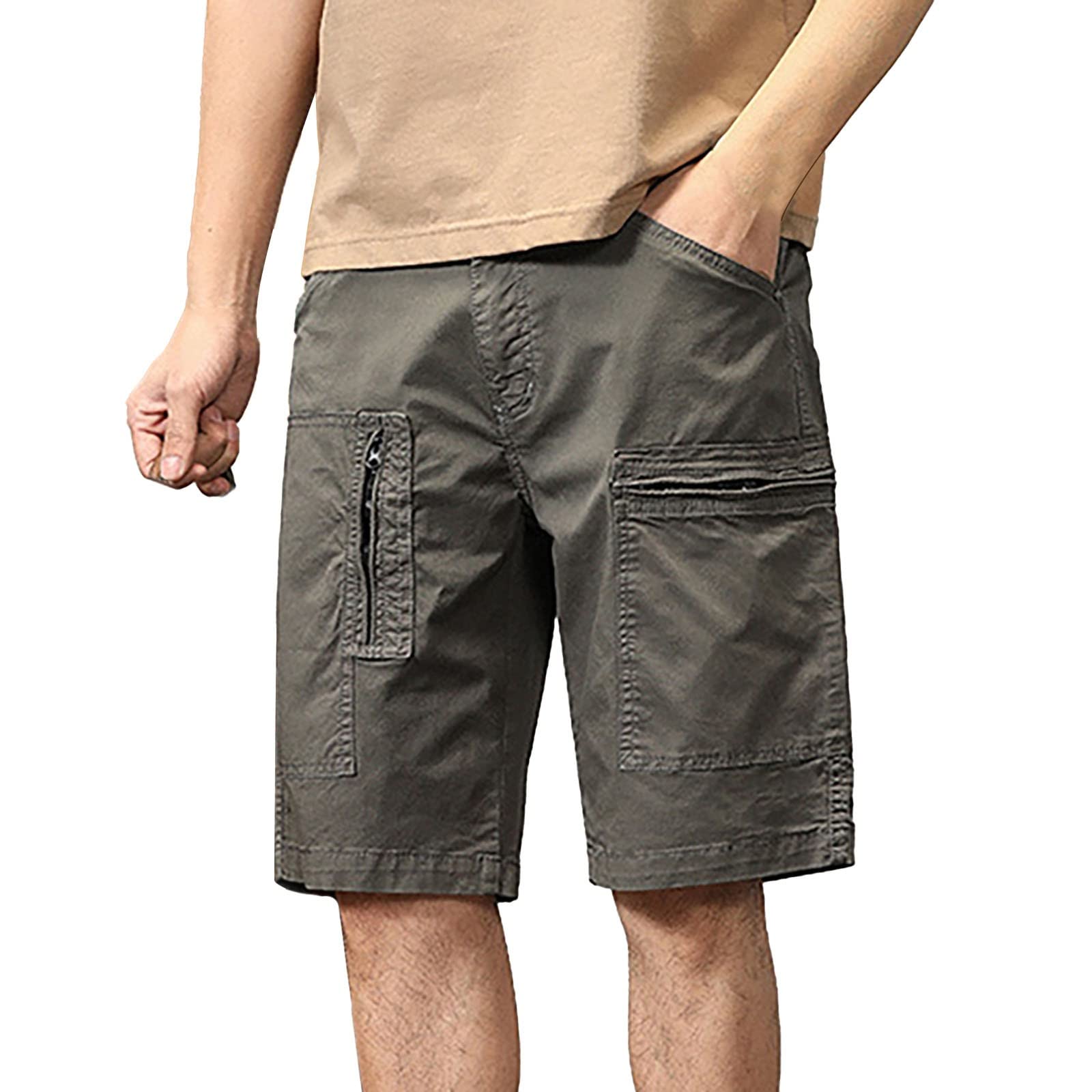 **LindoMaker Men's 5-Inch Inseam Bermuda Shorts – Comfortable Plus Size Athletic & Tactical Hiking Shorts for Outdoor Activities, Gym & Travel**