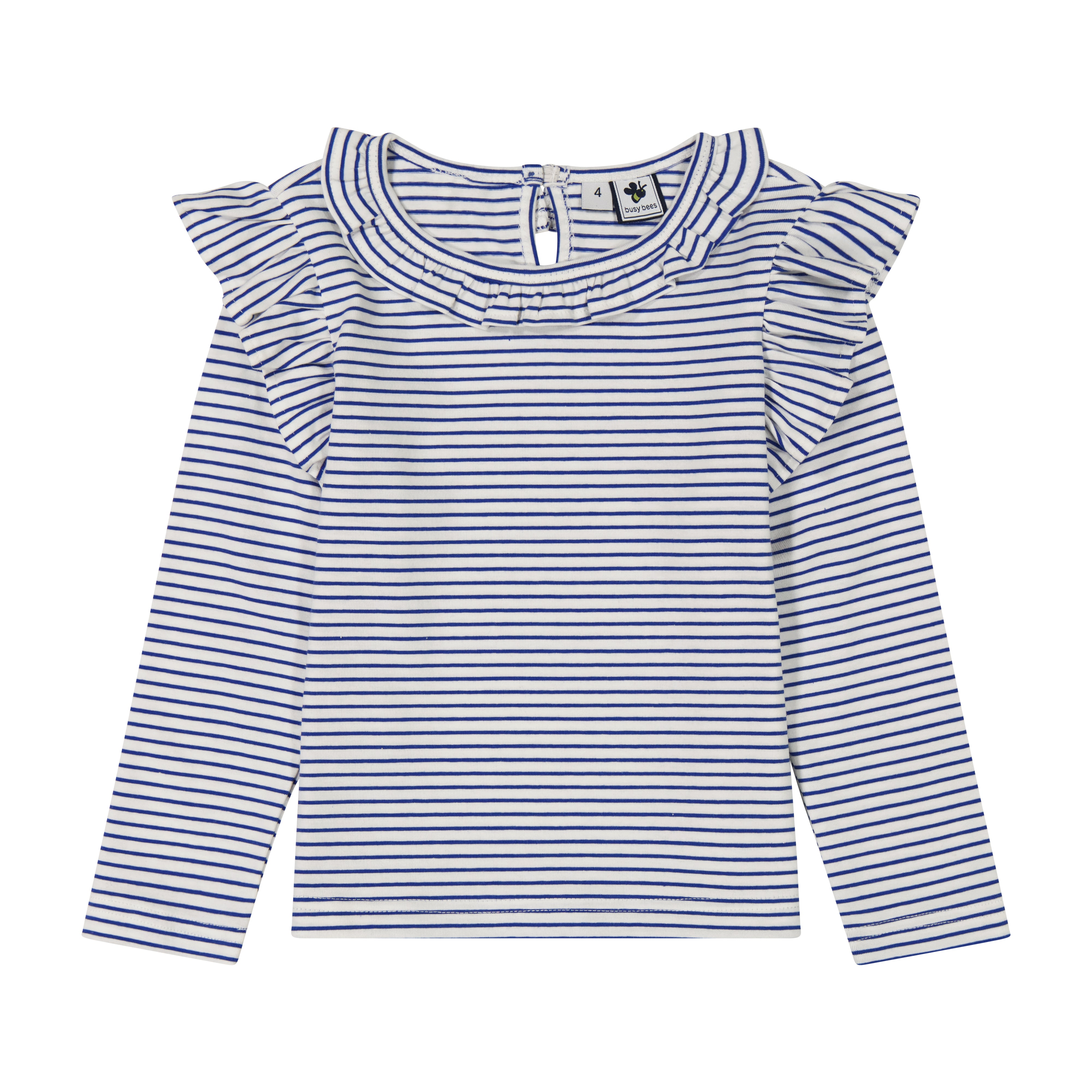 Luna Girls Ruffle Top Blue Stripe - Cute & Stylish Blouse for Toddler Girls | Perfect for Birthday Parties, Photo Shoots & Everyday Wear