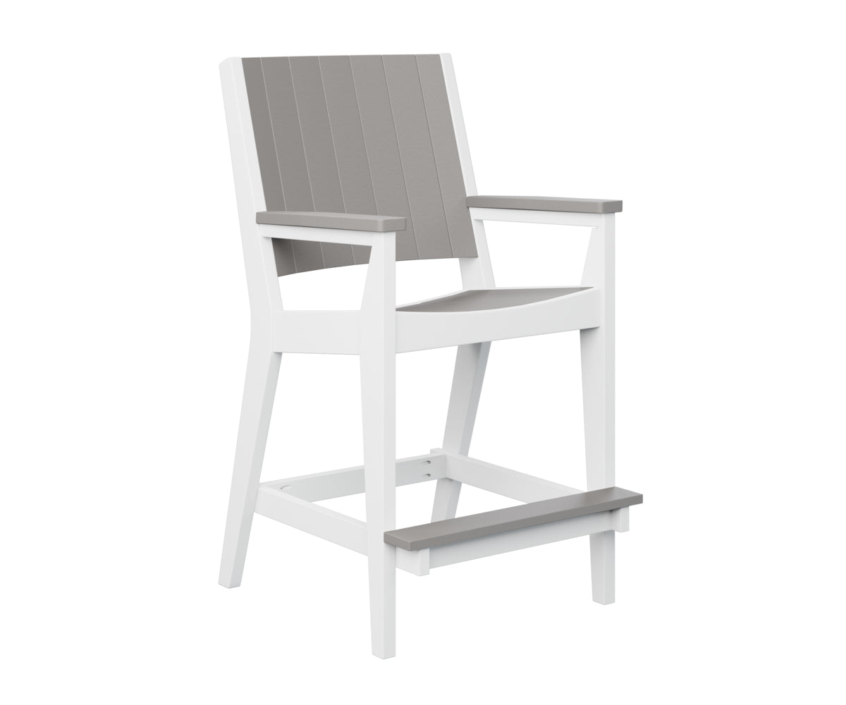 Berlin Gardens Mayhew Chat Bar Chair - Rustic Wooden Bar Stool for Kitchen Island, Pub & Outdoor Patio - Comfortable Counter Height Seating for Home & Commercial Use