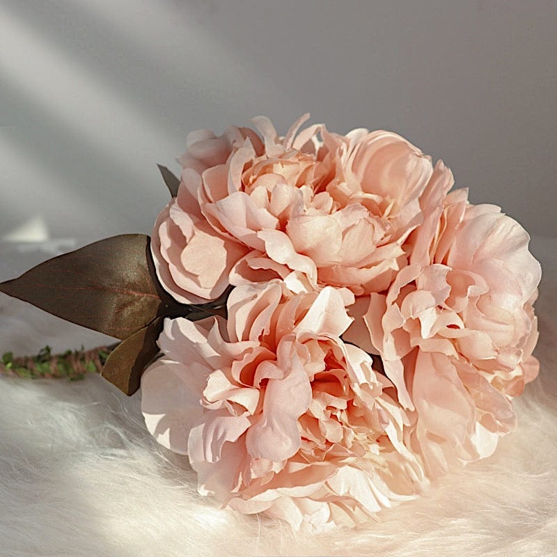 2 Bushes 17 Silk Artificial Peony Flowers Bouquets - Realistic Fake Peonies for Home Decor, Wedding Centerpieces & Party Arrangements