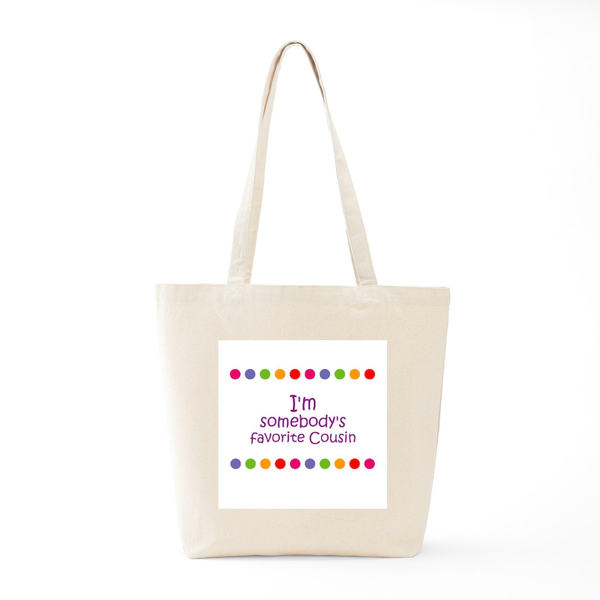 I'm Somebody's Favorite Cousin Tote Bag - Natural Canvas Reusable Shopping Bag for Groceries, Beach & Everyday Use