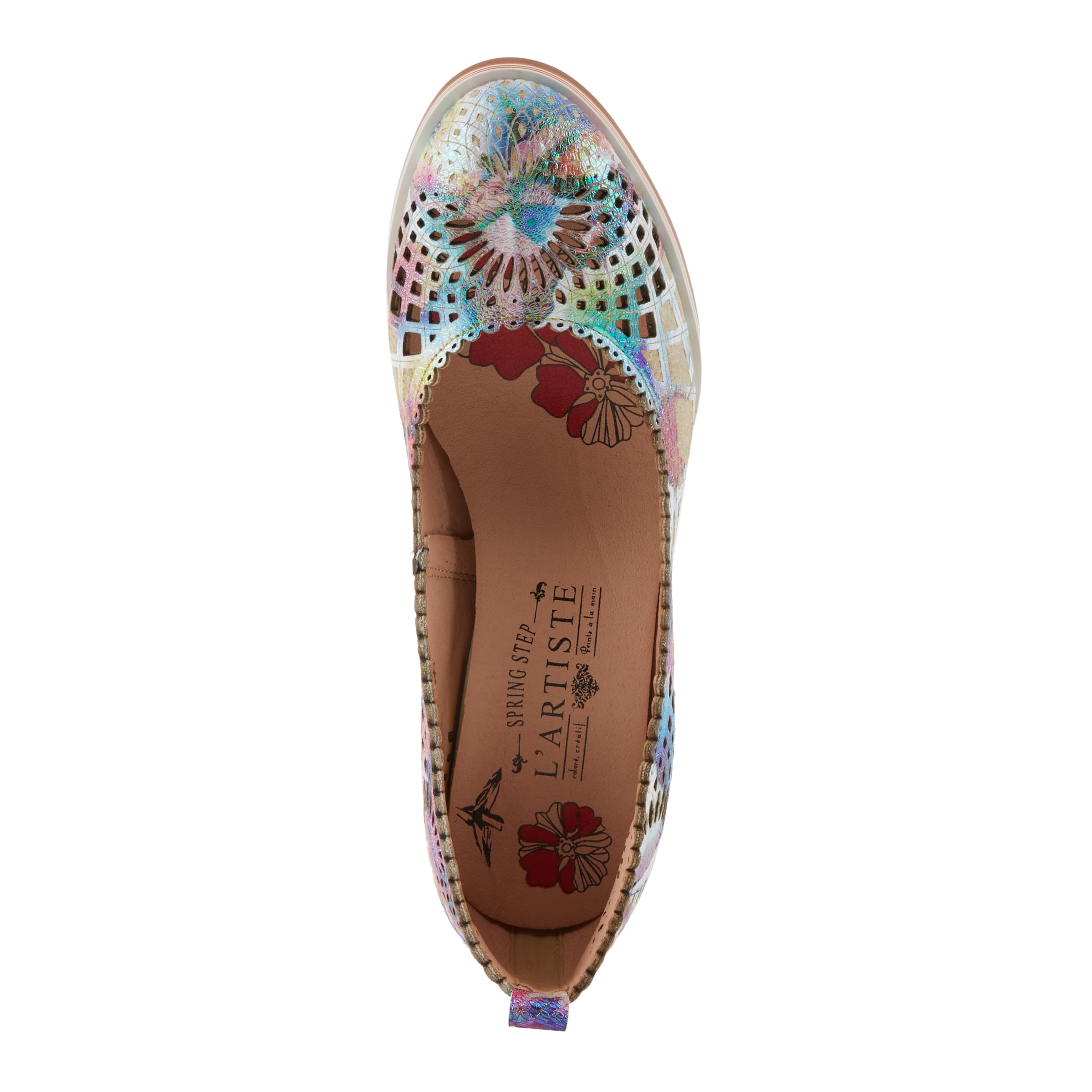 Spring Step L'Artiste Women's ADORAVEL Scalloped Pump - Metallic Leather Dress Shoes with Laser Cutouts & Leather-Wrapped Salsa Heel | Perfect for Office, Parties & Special Occasions