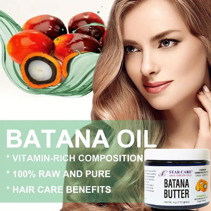 100% Pure Virgin Batana Oil Butter - 4oz (113g) - Natural Hair & Skin Moisturizer for Dryness & Frizz - Perfect for DIY Beauty, Scalp Treatment & Curly Hair Care