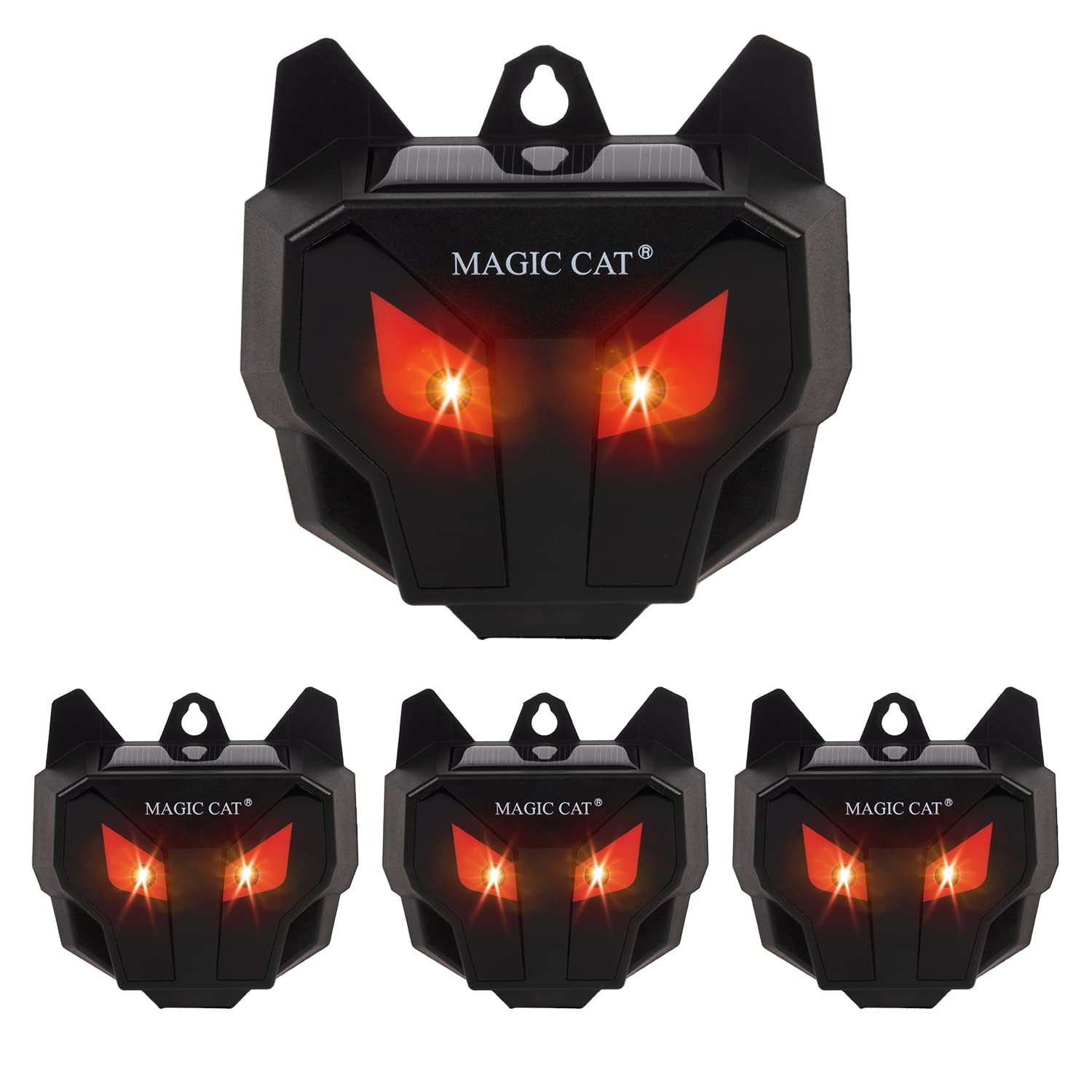 Solar Animal Repellent with Red LED Blinking Lights - Waterproof Wild Animal Deterrent for Skunks, Deer, Coyotes & Raccoons | Garden, Yard & Farm Protection | Chicken Coop Security | Nighttime Pest Control Solution