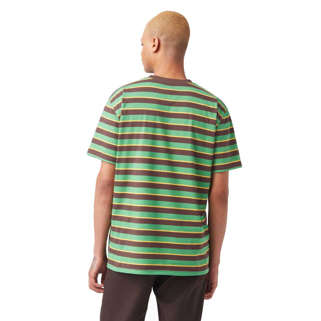 Dickies Relaxed Fit Short Sleeve Stripe T-Shirt for Men - Green Leaf - Casual Wear, Work & Outdoor Activities