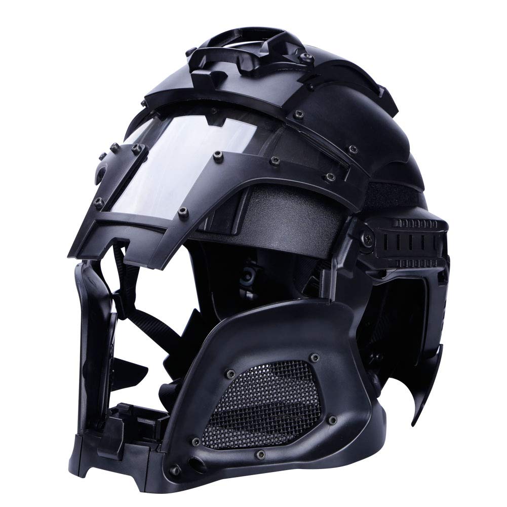 Tactical Military Airsoft Paintball Helmet with PC Lens - Full Face Protection Mask for Airsoft, Paintball & Outdoor Combat Games | Ideal for Tactical Training, Military Simulation & Extreme Sports