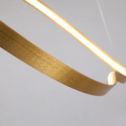 Modern Wavy Metal LED Pendant Light - Sleek Ceiling Fixture for Dining Room, Kitchen Island & Living Room Lighting