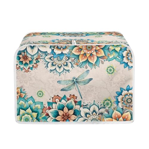 Dragonfly Mandala Flower-Champagne and Blue