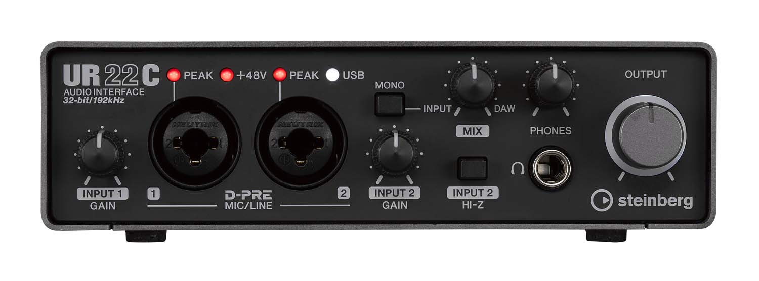 Steinberg UR22C USB 3.0 Audio Interface - Professional Studio Recording Equipment for Musicians & Podcasters | High-Quality Sound Card with Low Latency for Home Studio, Live Streaming & Music Production