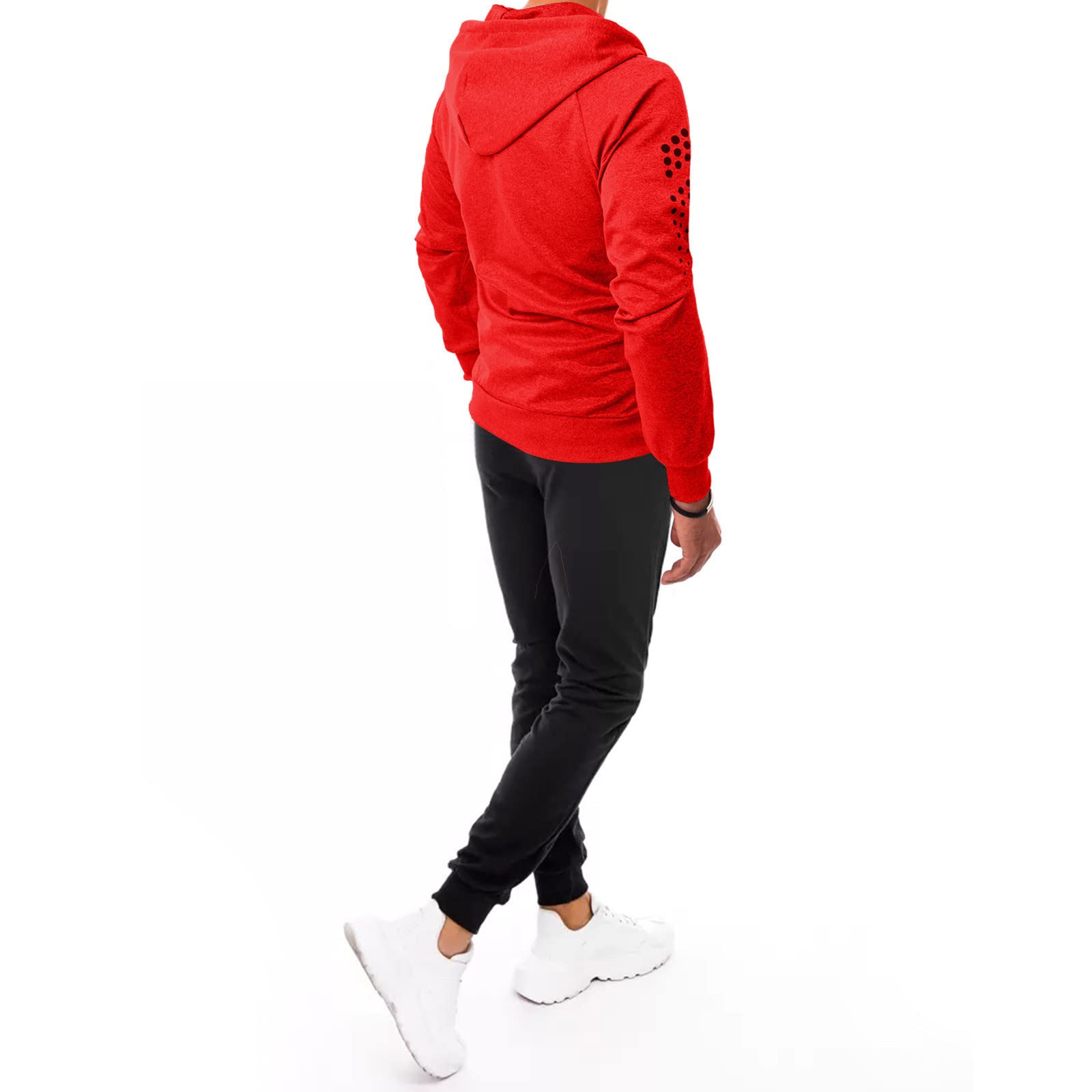 **Men's 2-Piece Tracksuit Set - Full-Zip Hoodie with Zipper Pockets & Loose Joggers - Athletic Sweatsuit for Running, Gym, Casual Wear & Sports**