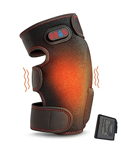 AKASO Electric Heated Knee Brace Wrap with Vibration Massage - Rechargeable Battery Powered Knee Heating Pad for Arthritis, Joint & Muscle Pain Relief - Perfect for Sports, Workouts & Cold Weather (1 Pack)