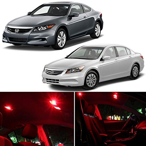 2003-2012 Honda Accord Interior LED Light Kit - 12 Piece Red LED Bulb Replacement Set for Dome, Map & Trunk Lights | Car Accessories Upgrade for Night Driving & Interior Ambience