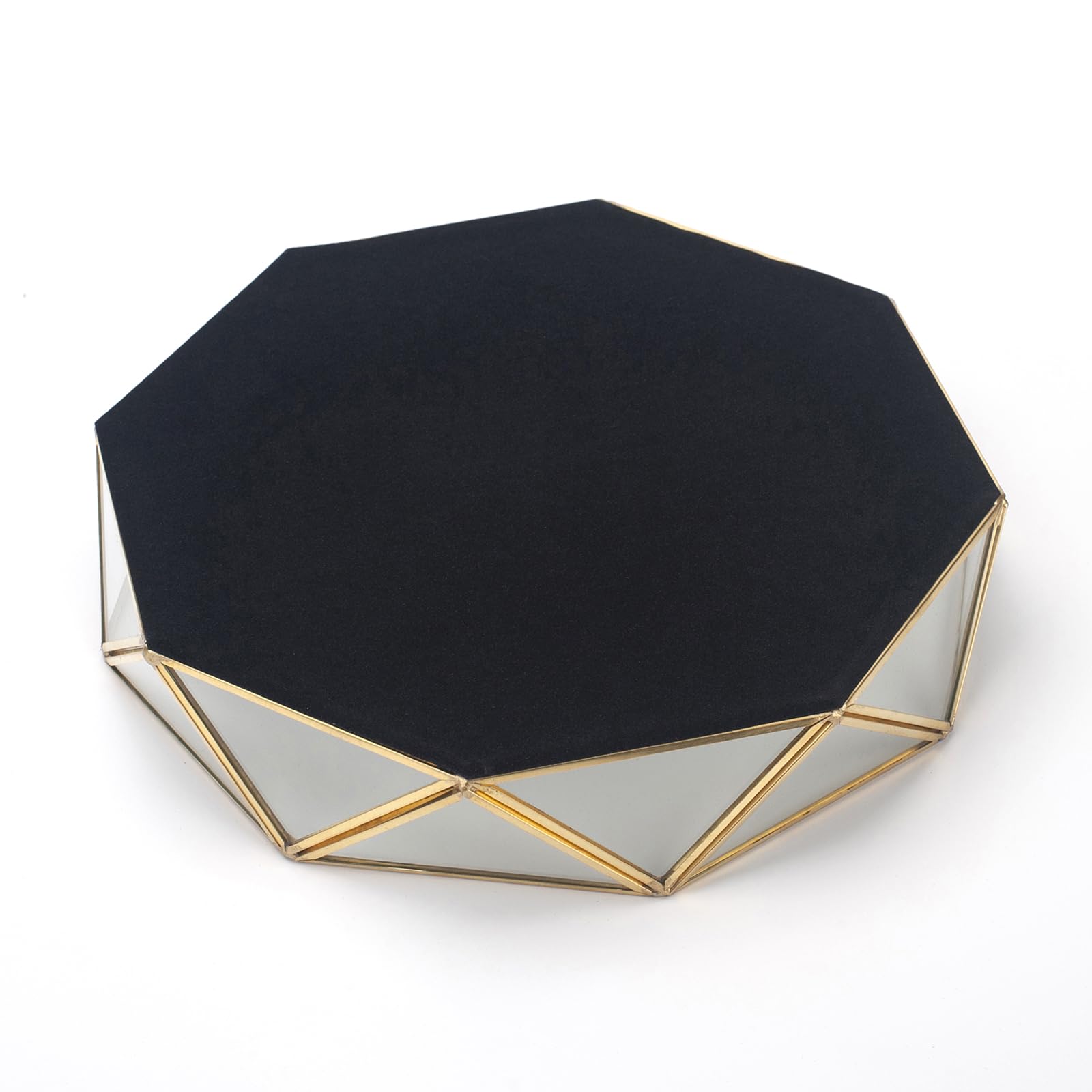 Elegant Gold Mirror Glass Perfume Tray - Vanity Makeup Organizer & Decorative Dresser Tray for Bathroom Countertop, Bedroom, and Luxury Home Decor | Perfect for Jewelry Display & Fragrance Storage