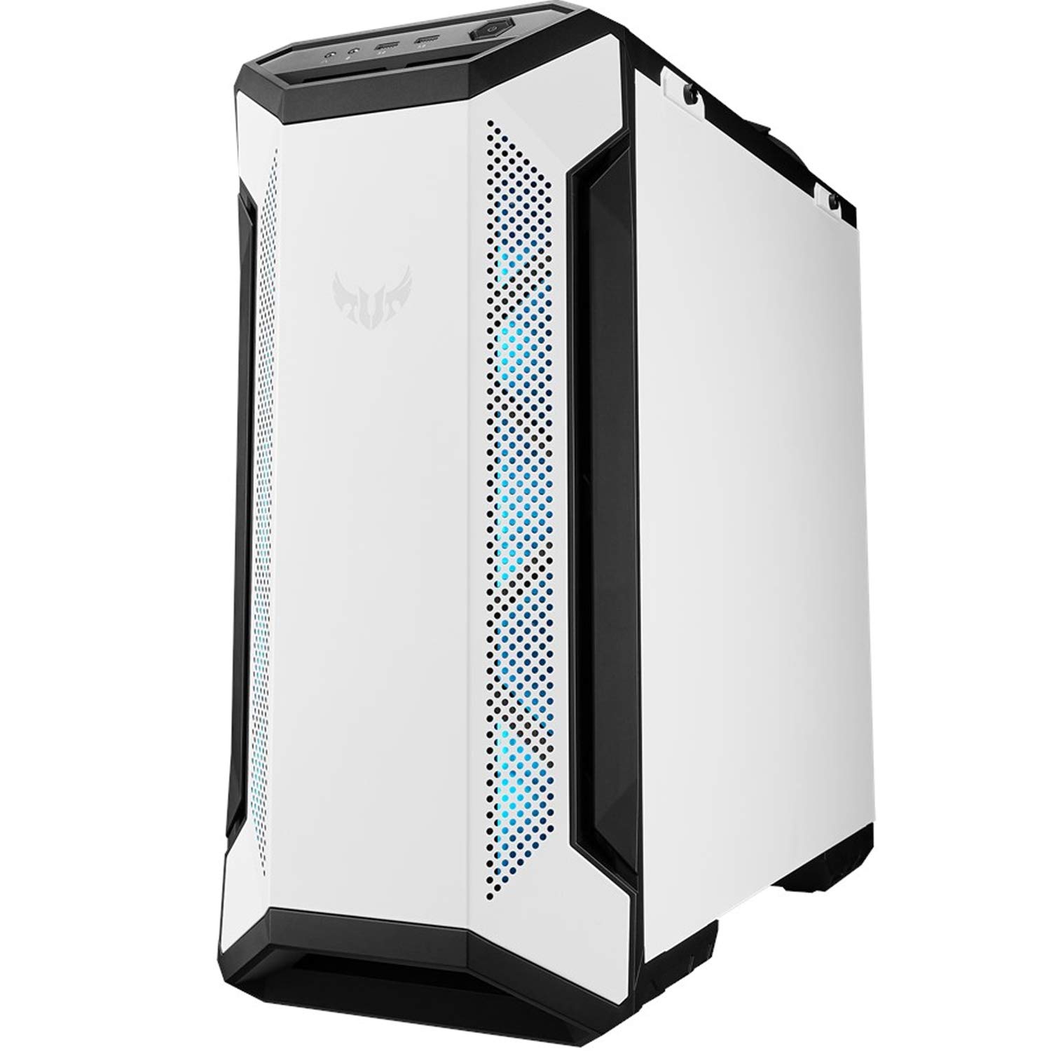 ASUS TUF Gaming GT501 White Mid-Tower PC Case - Supports EATX Motherboards, 2x USB 3.1 Ports, Tempered Glass Side Panel, 4 Pre-Installed Fans | Perfect for Gaming PC Builds, Streaming Setups & High-Performance Workstations